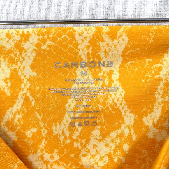 CARBON38 High Rise 7/8 Leggings Womens Medium Kumquat Yellow Snake Python - Picture 12 of 16